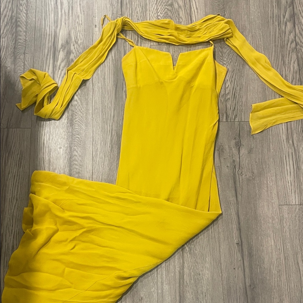 Reformation Asymmetrical Yellow Dress